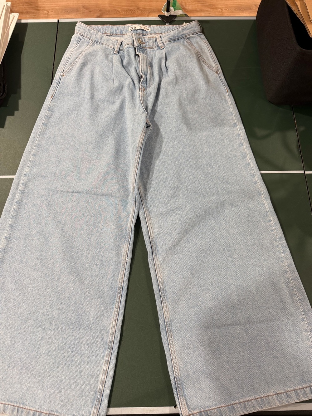 Zara Light Blue Wide-Leg Jeans
